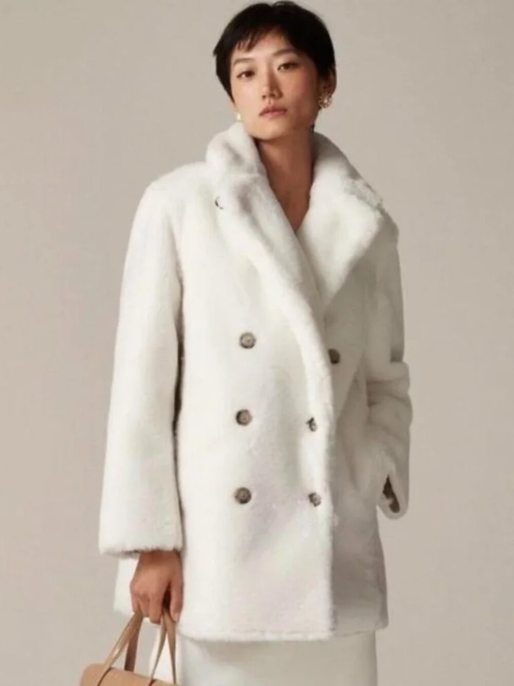 J.Crew Faux Shearling Pea Coat